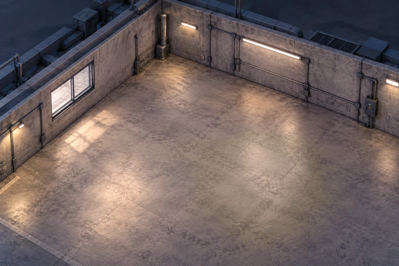 Cutaway concrete garage